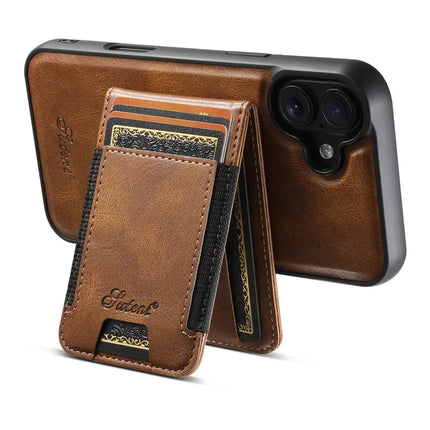 SUTENI H17 For iPhone 16 Plus Case Compatible with MagSafe Card Holder Kickstand Phone Cover