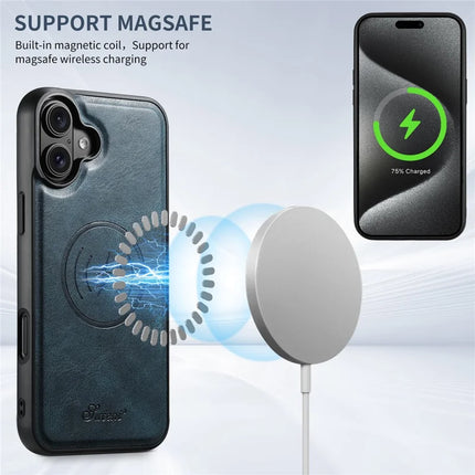 SUTENI H17 For iPhone 16 Plus Case Compatible with MagSafe Card Holder Kickstand Phone Cover