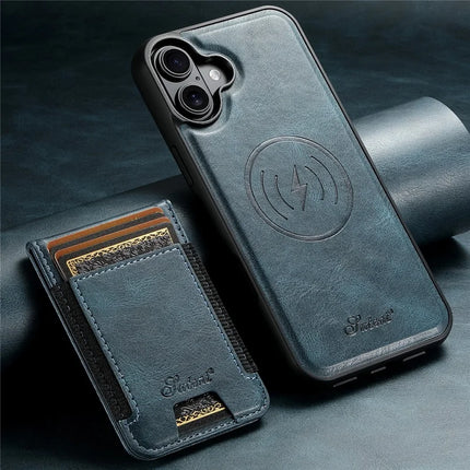 SUTENI H17 For iPhone 16 Plus Case Compatible with MagSafe Card Holder Kickstand Phone Cover