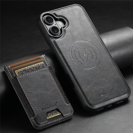 SUTENI H17 For iPhone 16 Plus Case Compatible with MagSafe Card Holder Kickstand Phone Cover
