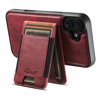 SUTENI H17 For iPhone 16 Plus Case Compatible with MagSafe Card Holder Kickstand Phone Cover