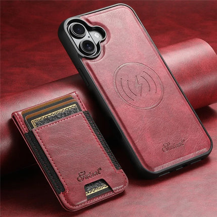 SUTENI H17 For iPhone 16 Plus Case Compatible with MagSafe Card Holder Kickstand Phone Cover