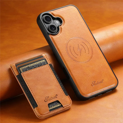 SUTENI H17 For iPhone 16 Plus Case Compatible with MagSafe Card Holder Kickstand Phone Cover