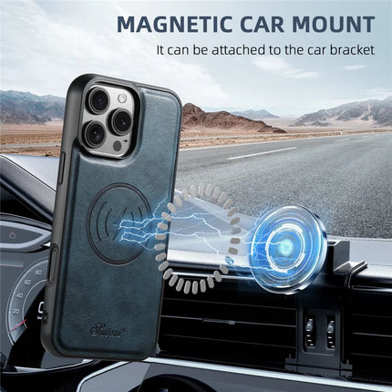 SUTENI H15 For iPhone 16 Pro Max Magnetic Case Detachable Card Holder Phone Cover