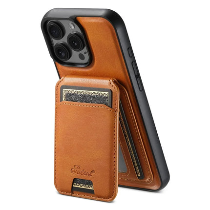 SUTENI H15 For iPhone 16 Pro Max Magnetic Case Detachable Card Holder Phone Cover - Khaki