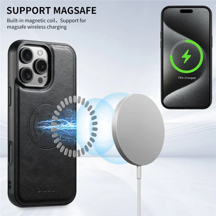 SUTENI H15 For iPhone 16 Pro Magnetic Case Detachable Card Holder Phone Cover