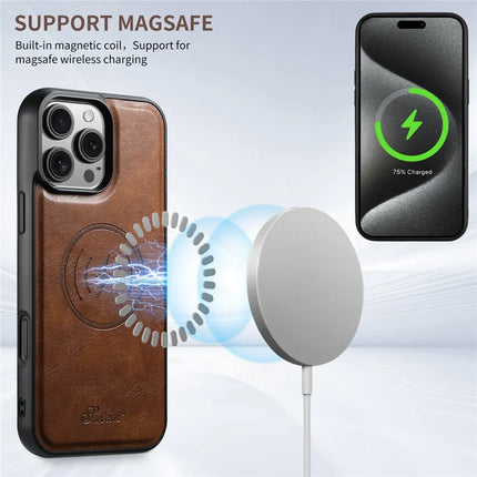 SUTENI H15 For iPhone 16 Pro Magnetic Case Detachable Card Holder Phone Cover