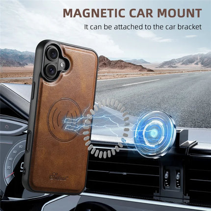 SUTENI H15 For iPhone 16 Plus Magnetic Case Detachable Card Holder Phone Cover
