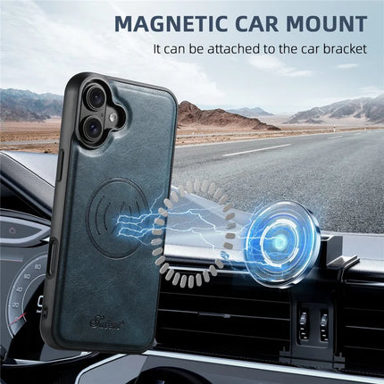 SUTENI H15 For iPhone 16 Plus Magnetic Case Detachable Card Holder Phone Cover