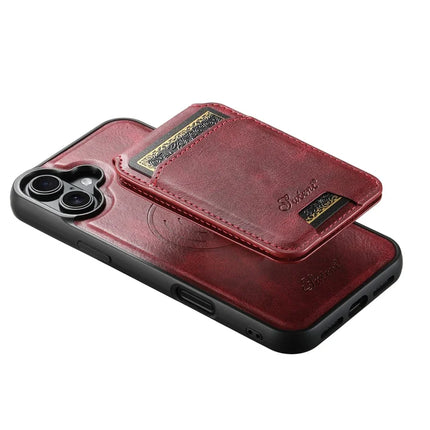 SUTENI H15 For iPhone 16 Plus Magnetic Case Detachable Card Holder Phone Cover