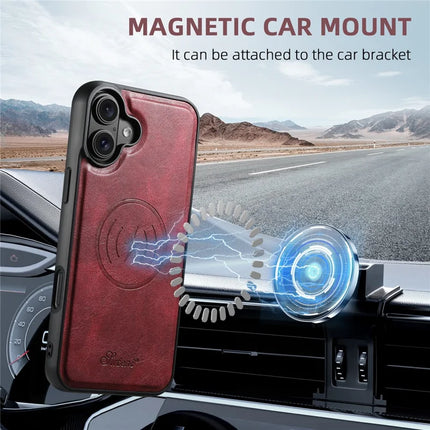 SUTENI H15 For iPhone 16 Plus Magnetic Case Detachable Card Holder Phone Cover
