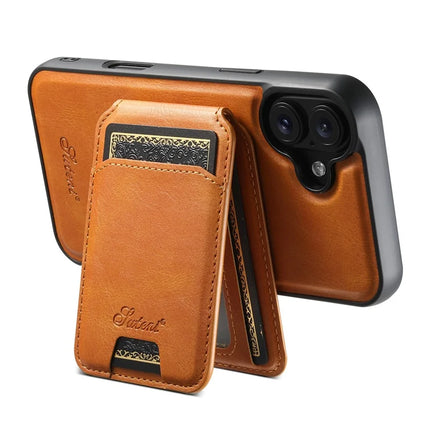SUTENI H15 For iPhone 16 Plus Magnetic Case Detachable Card Holder Phone Cover