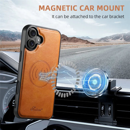 SUTENI H15 For iPhone 16 Plus Magnetic Case Detachable Card Holder Phone Cover
