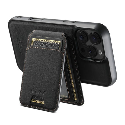 SUTENI H16 For iPhone 16 Pro Max Magnetic Case Kickstand Phone Cover Detachable Card Holder