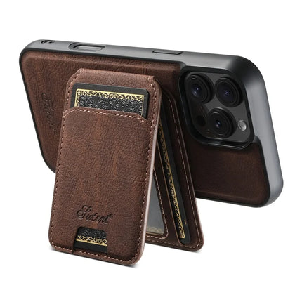 SUTENI H16 For iPhone 16 Pro Max Magnetic Case Kickstand Phone Cover Detachable Card Holder