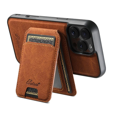 SUTENI H16 For iPhone 16 Pro Max Magnetic Case Kickstand Phone Cover Detachable Card Holder
