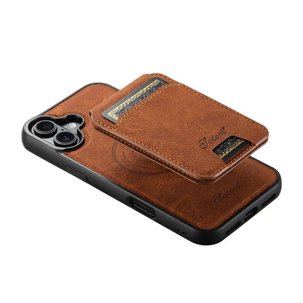 SUTENI H16 For iPhone 16 Plus Magnetic Case Kickstand Phone Cover Detachable Card Holder