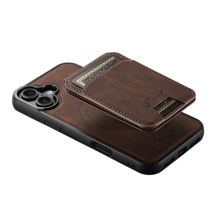 SUTENI H16 For iPhone 16 Magnetic Case Kickstand Phone Cover Detachable Card Holder