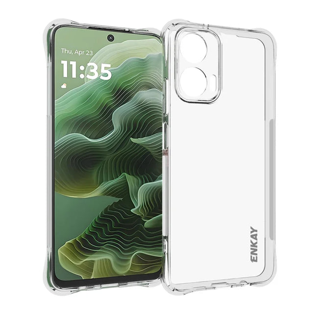 For Motorola Moto G35 5G Clear Phone Case ENKAY HAT PRINCE Shockproof Anti-Slip TPU Cover - Transparent