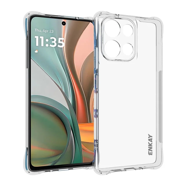 For Motorola Moto G75 5G Clear Phone Case ENKAY HAT PRINCE Shockproof Anti-Slip TPU Cover - Transparent