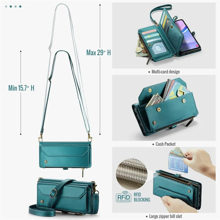 For Samsung Galaxy A16 5G / A16 4G Case CASEME C36 Series  Zipper Wallet Leather Phone Cover with Straps
