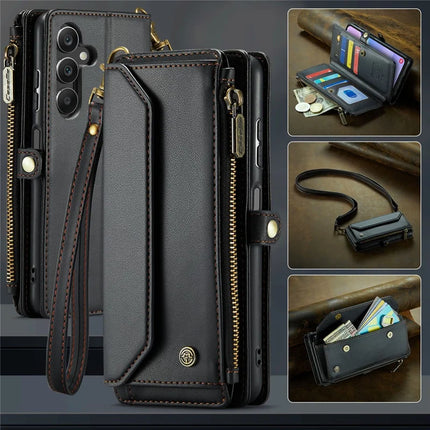 For Samsung Galaxy A16 5G / A16 4G Case CASEME C36 Series  Zipper Wallet Leather Phone Cover with Straps