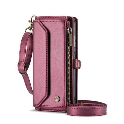 For Samsung Galaxy A16 5G / A16 4G Case CASEME C36 Series  Zipper Wallet Leather Phone Cover with Straps