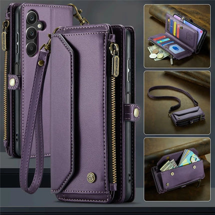 For Samsung Galaxy A16 5G / A16 4G Case CASEME C36 Series  Zipper Wallet Leather Phone Cover with Straps