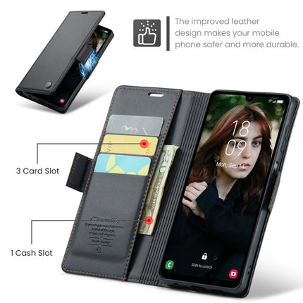 For Samsung Galaxy A16 5G / A16 4G Case CASEME 023 Series RFID Blocking Glossy Stand Phone Cover