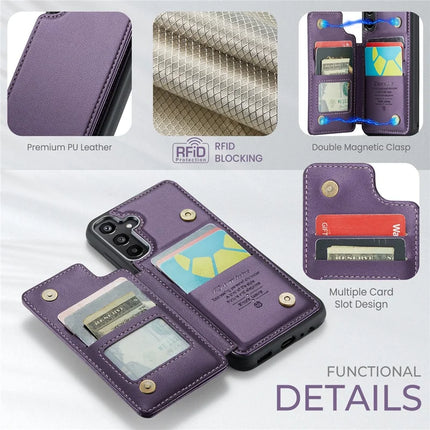 For Samsung Galaxy A16 5G / A16 4G Case CASEME C22 Series  Leather+TPU Cover RFID Blocking 5 Card Slots