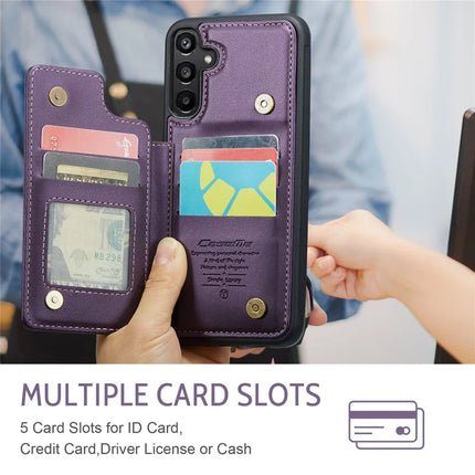 For Samsung Galaxy A16 5G / A16 4G Case CASEME C22 Series  Leather+TPU Cover RFID Blocking 5 Card Slots