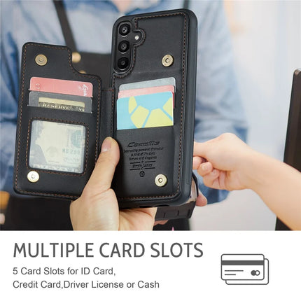 For Samsung Galaxy A16 5G / A16 4G Case CASEME C22 Series  Leather+TPU Cover RFID Blocking 5 Card Slots