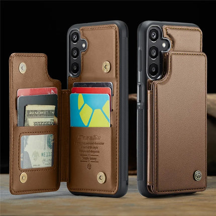 For Samsung Galaxy A16 5G / A16 4G Case CASEME C22 Series  Leather+TPU Cover RFID Blocking 5 Card Slots