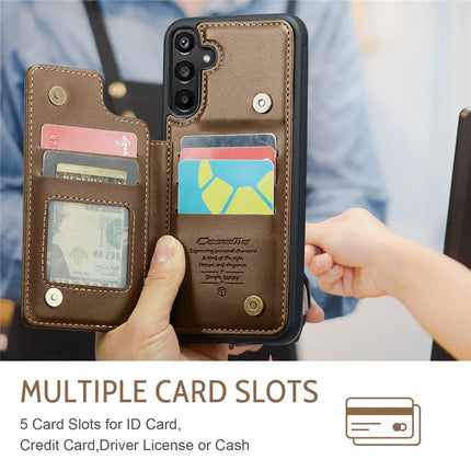 For Samsung Galaxy A16 5G / A16 4G Case CASEME C22 Series  Leather+TPU Cover RFID Blocking 5 Card Slots