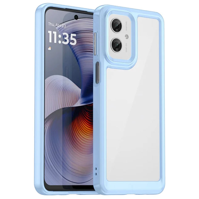 For Motorola Moto G55 5G Case TPU +Acrylic Protective Clear Phone Cover - Blue