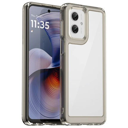For Motorola Moto G55 5G Case TPU +Acrylic Protective Clear Phone Cover - Transparent Grey