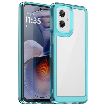 For Motorola Moto G55 5G Case TPU +Acrylic Protective Clear Phone Cover - Transparent Blue