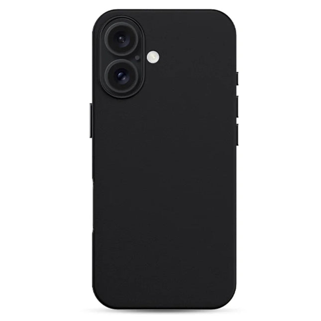 KZDOO Noble Collection Series For iPhone 16 Case PU+PC Shockproof Phone Cover - Black