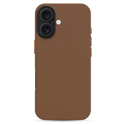 KZDOO Noble Collection Series For iPhone 16 Case PU+PC Shockproof Phone Cover - Brown