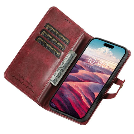 SUTENI Q03 Series for iPhone 16 Pro Max Case Wavy Texture PU Leather Phone Wallet Cover