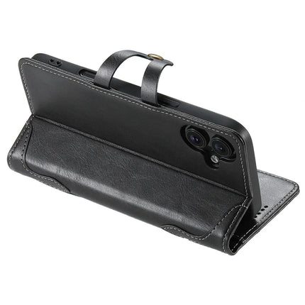 SUTENI Q03 Series for iPhone 16 Plus Case Wavy Texture PU Leather Phone Wallet Cover