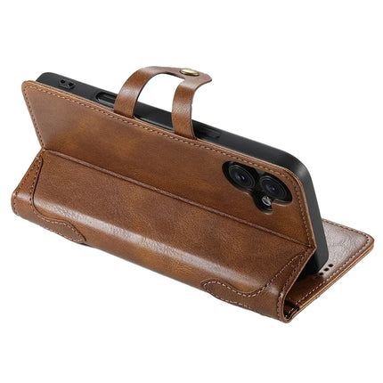 SUTENI Q03 Series for iPhone 16 Plus Case Wavy Texture PU Leather Phone Wallet Cover