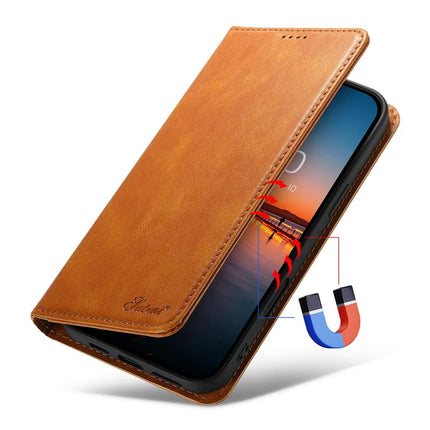 SUTENI J02 Series for iPhone 16 Pro Max Case Waxy Texture Leather Phone Cover with Magnetic Closure