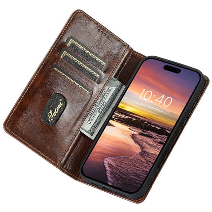 SUTENI For iPhone 16 Pro Max Case PU Leather Stand Wallet Phone Cover