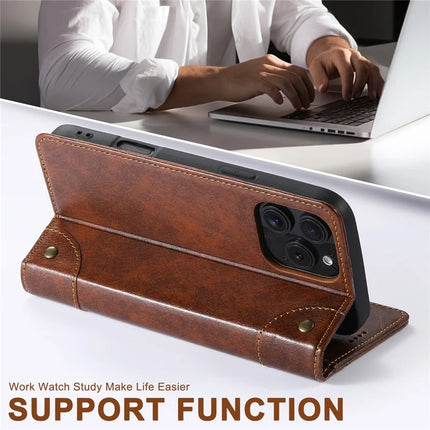 SUTENI For iPhone 16 Pro Max Case PU Leather Stand Wallet Phone Cover