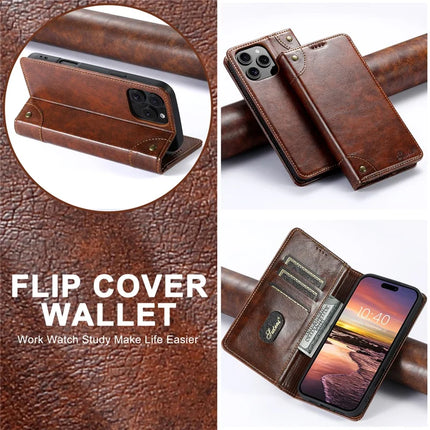 SUTENI For iPhone 16 Pro Max Case PU Leather Stand Wallet Phone Cover