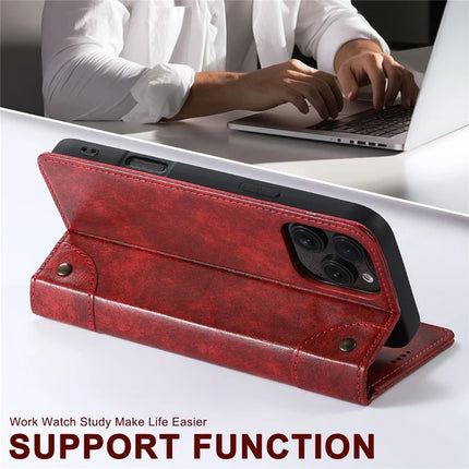 SUTENI For iPhone 16 Pro Max Case PU Leather Stand Wallet Phone Cover