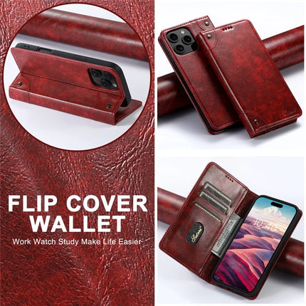 SUTENI For iPhone 16 Pro Max Case PU Leather Stand Wallet Phone Cover