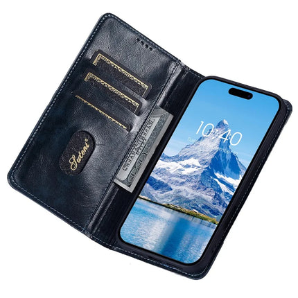 SUTENI For iPhone 16 Pro Max Case PU Leather Stand Wallet Phone Cover