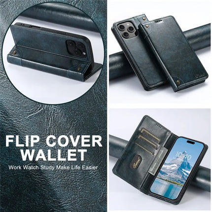 SUTENI For iPhone 16 Pro Max Case PU Leather Stand Wallet Phone Cover